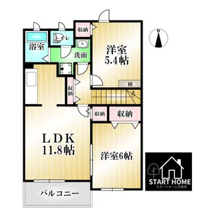 ガ デンハウスTADA B【2階】の間取り