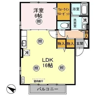 ドエル福島 D【2階】の間取り