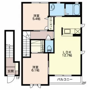 シャーメゾン戸出II【2階】の間取り