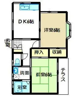 サンライズ・ヴィレッヂII【1階】の間取り