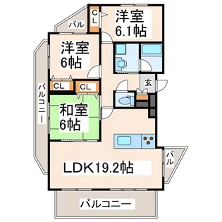 3LDKの間取り画像