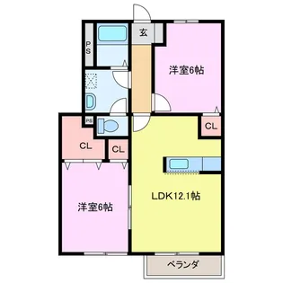 ハピネスタウンIII 1棟【1階】の間取り