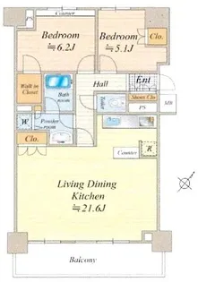 アイ・マークタワー【24階】の間取り