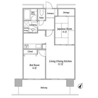 プラザタワー勝どき【8階】の間取り