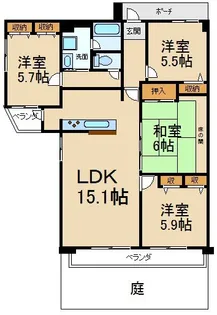 サンマンションアトレ枚方【4階】の間取り