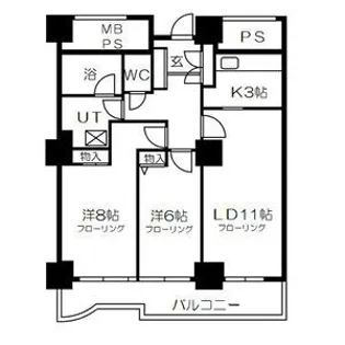 ダイアシティ2000茂庭C1リッヂ【4階】の間取り