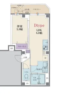 神奈川県横浜市西区中央1【マンション】の間取り