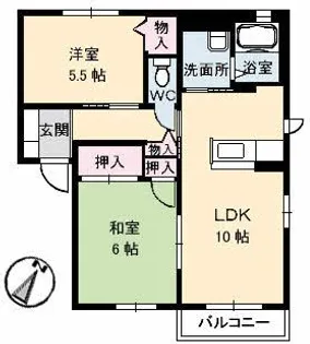 木もれ陽 三番館【2階】の間取り