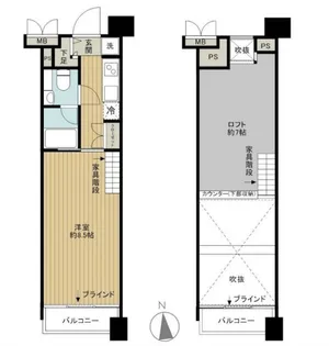 東京都港区三田1【マンション】の間取り