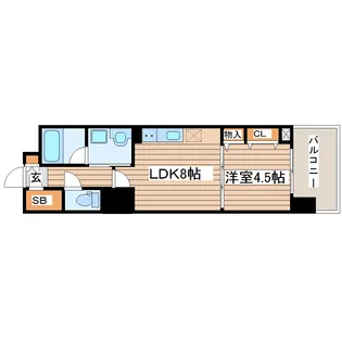 シーズンフラッツ一番町【9階】の間取り