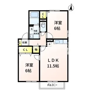 鹿児島県姶良市加治木町木田【アパート】の間取り