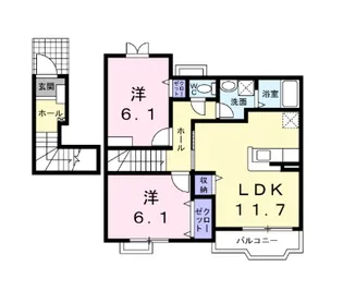 愛知県東海市名和町一番割上【アパート】の間取り
