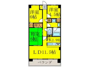 光明池西アーバンコンフォート【8階】の間取り