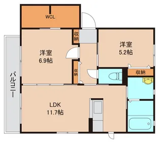 オークヒルズD【2階】の間取り