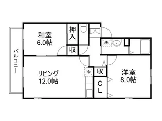 ウィルモア池田【2階】の間取り