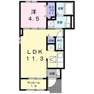 アイティヴィレッジ II【1階】の間取り