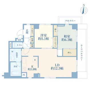 マイキャッスル西ケ原飛鳥山公園【5階】の間取り