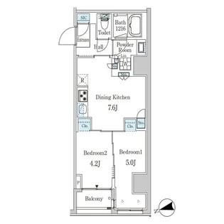 ザ・ライオンズフォーシア外神田【6階】の間取り