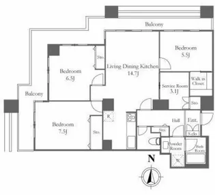 リバーシティ21イーストタワーズ10号棟【28階】の間取り