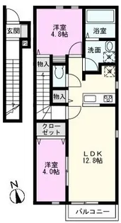 クレールコート【2階】の間取り