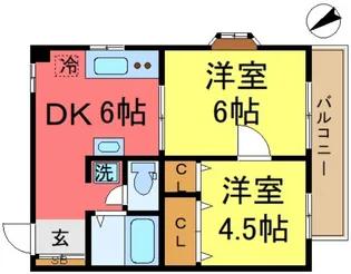 メゾンキャトル【2階】の間取り