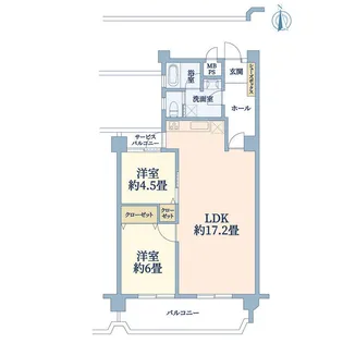 宮崎台バーズビレジ B棟【5階】の間取り