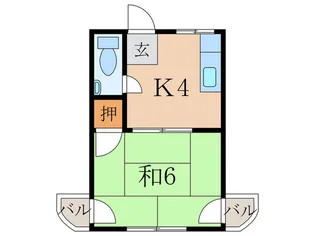 ハイツさつき【1階】の間取り