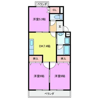 コーポ白子西光洋【2階】の間取り