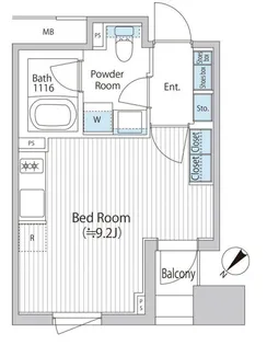 バウスフラッツ日本橋浜町【7階】の間取り