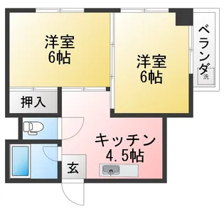 サンデンハイツ【2階】の間取り