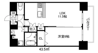 プレサンス新神戸駅前【12階】の間取り