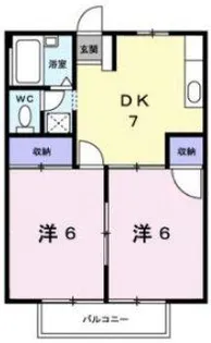 シティハイツ下河内 B棟【2階】の間取り