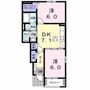 プラシード・セブン A【1階】の間取り