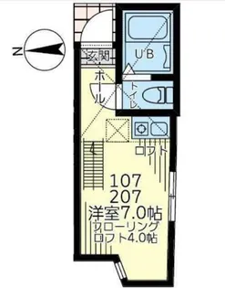 ユナイト小田ドヌーオペラ【2階】の間取り