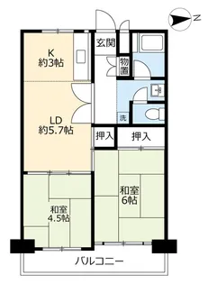 UR玉串元町【3階】の間取り