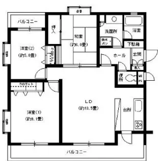 フェニックスコート二子玉川【3階】の間取り