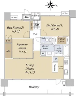 ルナコート膳所公園【11階】の間取り