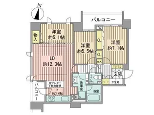 コンフォリア札幌植物園【3階】の間取り