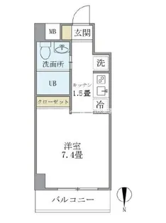 KDXレジデンス御徒町【6階】の間取り