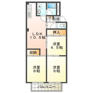 ハイツ笹川【1階】の間取り