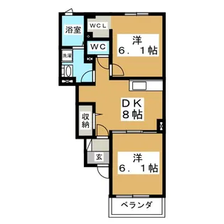 ア・ラ・モード吉岡II【1階】の間取り