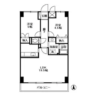 グランディス新八柱【4階】の間取り
