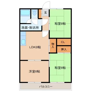 新栄二日市ハイツ【1階】の間取り