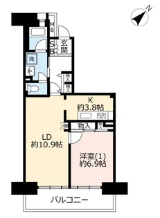 UR稲毛海岸駅前プラザ【2階】の間取り