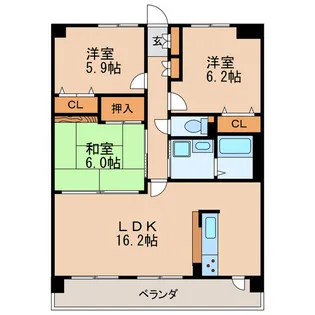 ファヴォ-ル白壁【10階】の間取り