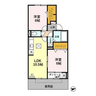 イーストサンライズII【1階】の間取り