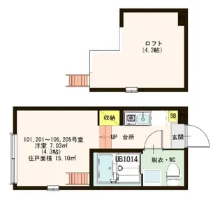 ハーモニーテラス蓮沼町II【1階】の間取り
