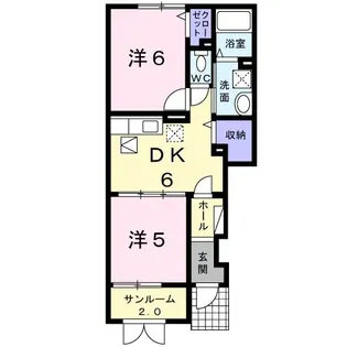 カーサ ティ アモ【1階】の間取り