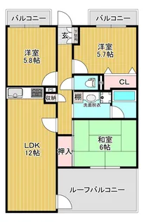 朝日プラザ鷺ヶ森ロイヤルクエスト西棟【3階】の間取り