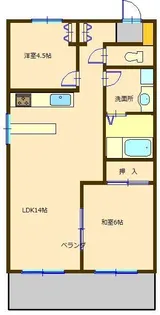 ウイライヴ十日市場【4階】の間取り